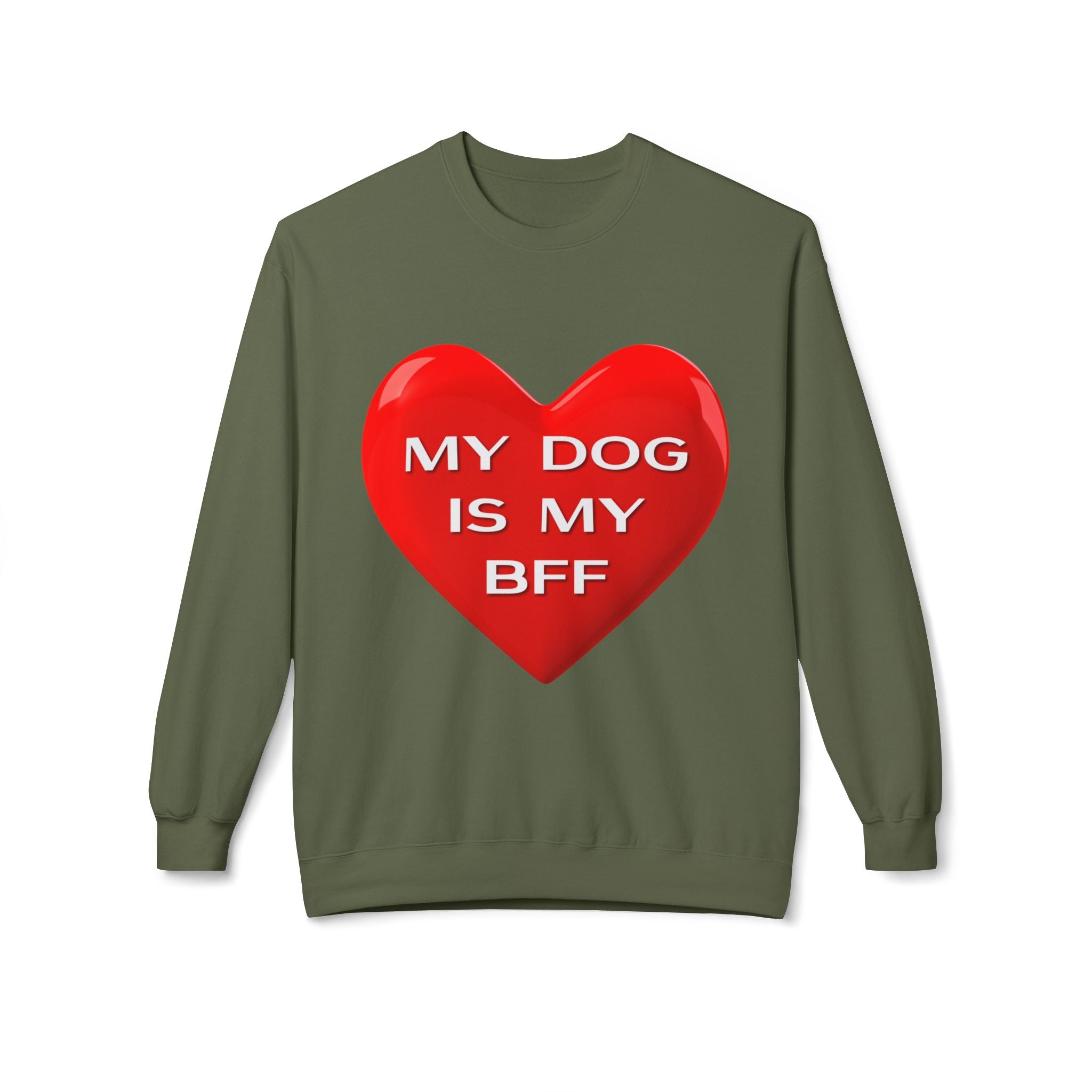 My Dog Is My BFF Crewneck Sweatshirt | Dog Lover Graphic Tee, Casual Pet Apparel - 15 Colors!