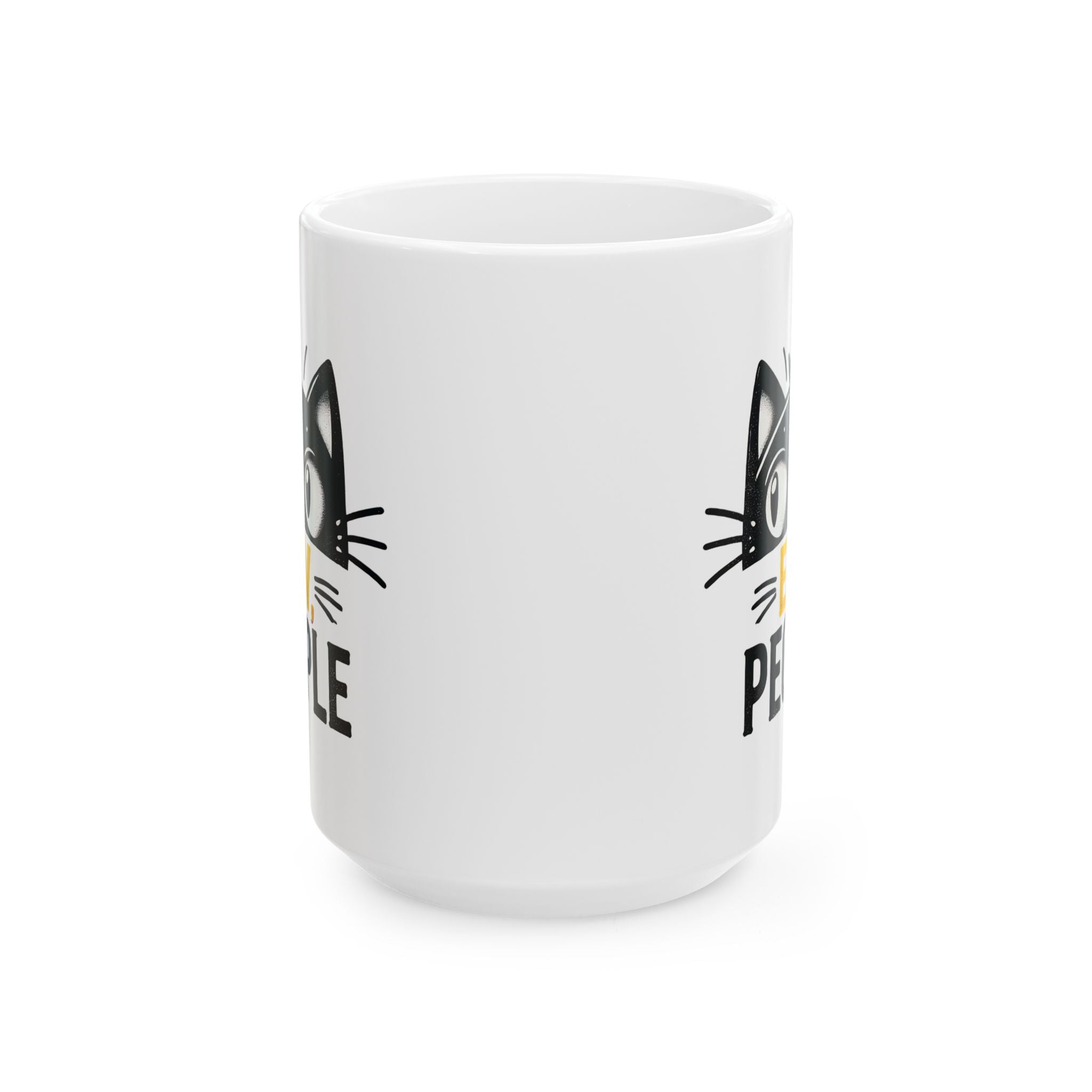 Cat Lover Ceramic Mug, Funny Cat Mug, Sarcastic Coffee Cup, Introvert Gift, Ew People Mug, Cat Lady Gift