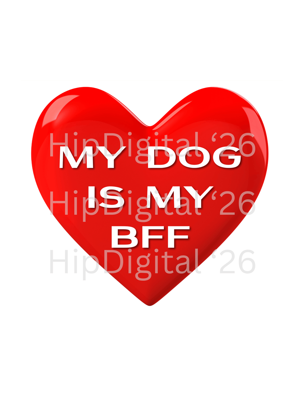 My Dog Is My BFF Round Sticker — Cute Vinyl Dog Lover Decal (Waterproof)