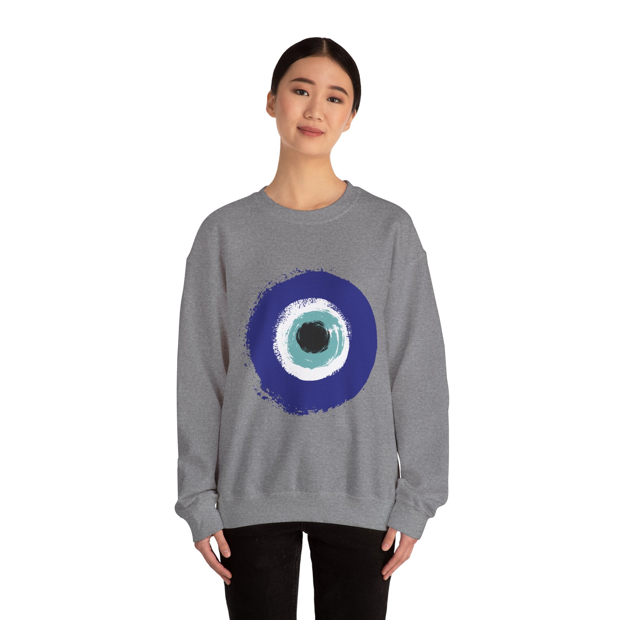Evil Eye Sweatshirt | Protection Symbol Crewneck | Unisex Spiritual Graphic Sweatshirt