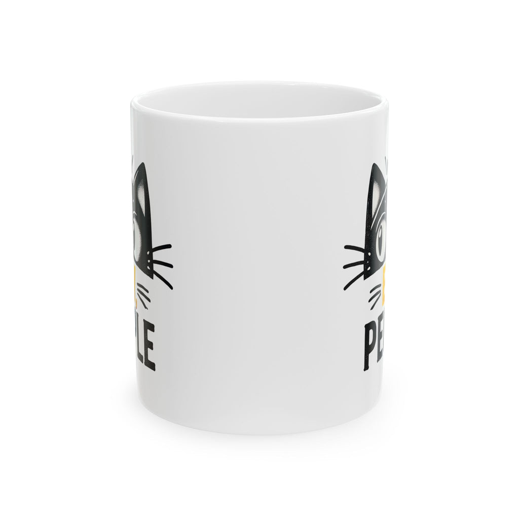 Cat Lover Ceramic Mug, Funny Cat Mug, Sarcastic Coffee Cup, Introvert Gift, Ew People Mug, Cat Lady Gift