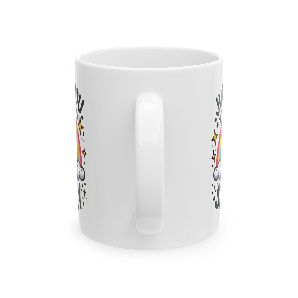 Silently Judging Cat Ceramic Mug | Funny Cat Coffee Mug with Sarcastic Illustration 11oz./15oz.