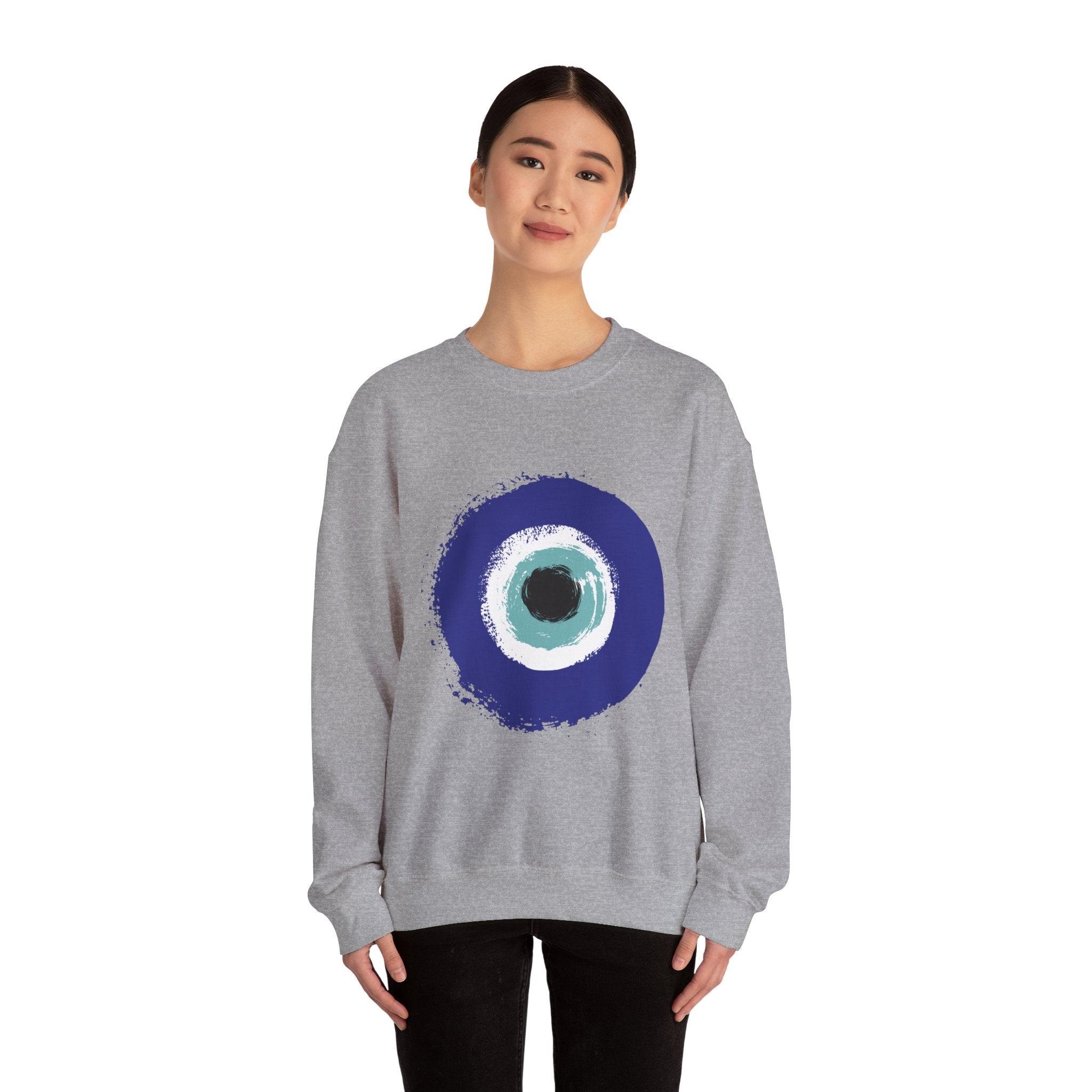 Evil Eye Sweatshirt | Protection Symbol Crewneck | Unisex Spiritual Graphic Sweatshirt