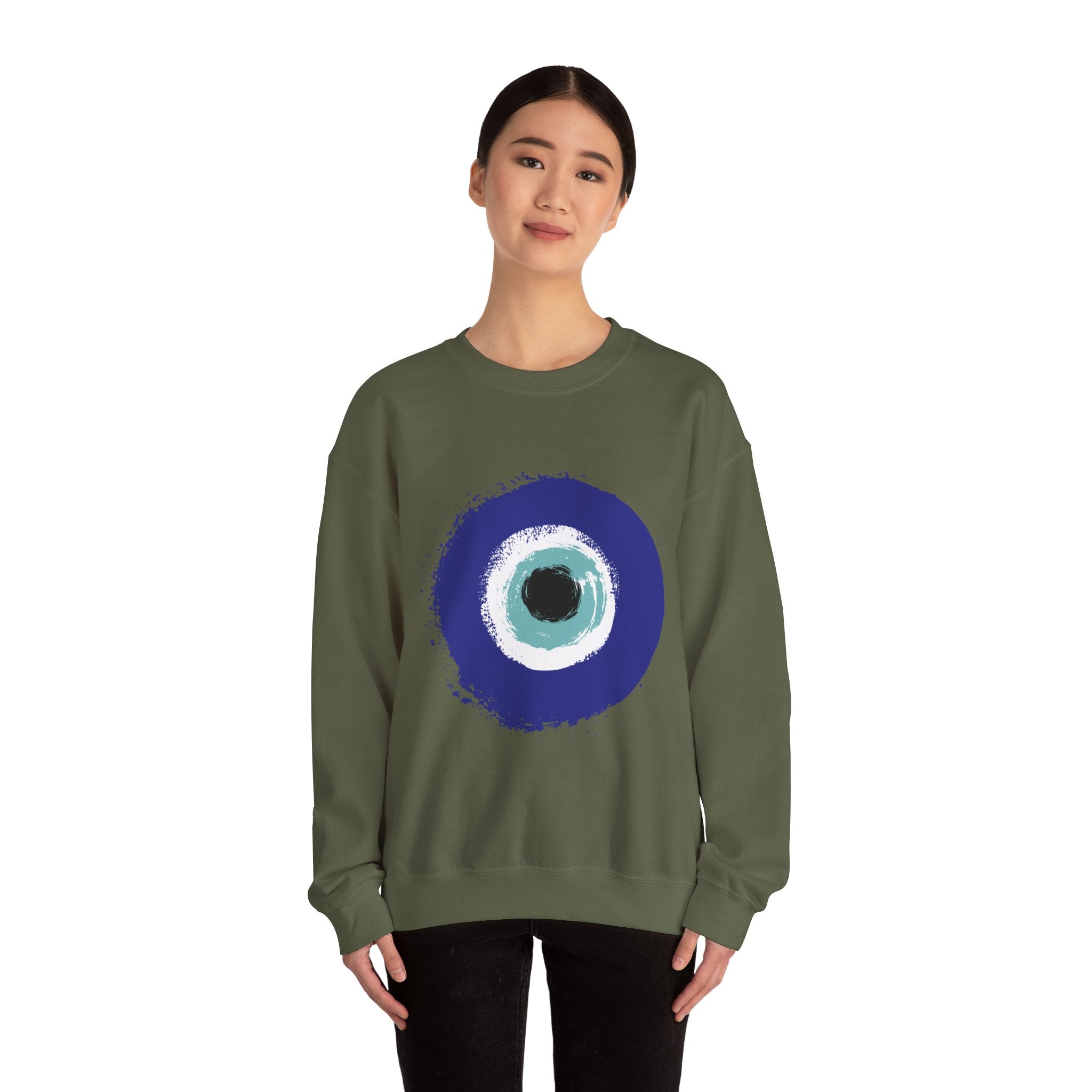 Evil Eye Sweatshirt | Protection Symbol Crewneck | Unisex Spiritual Graphic Sweatshirt