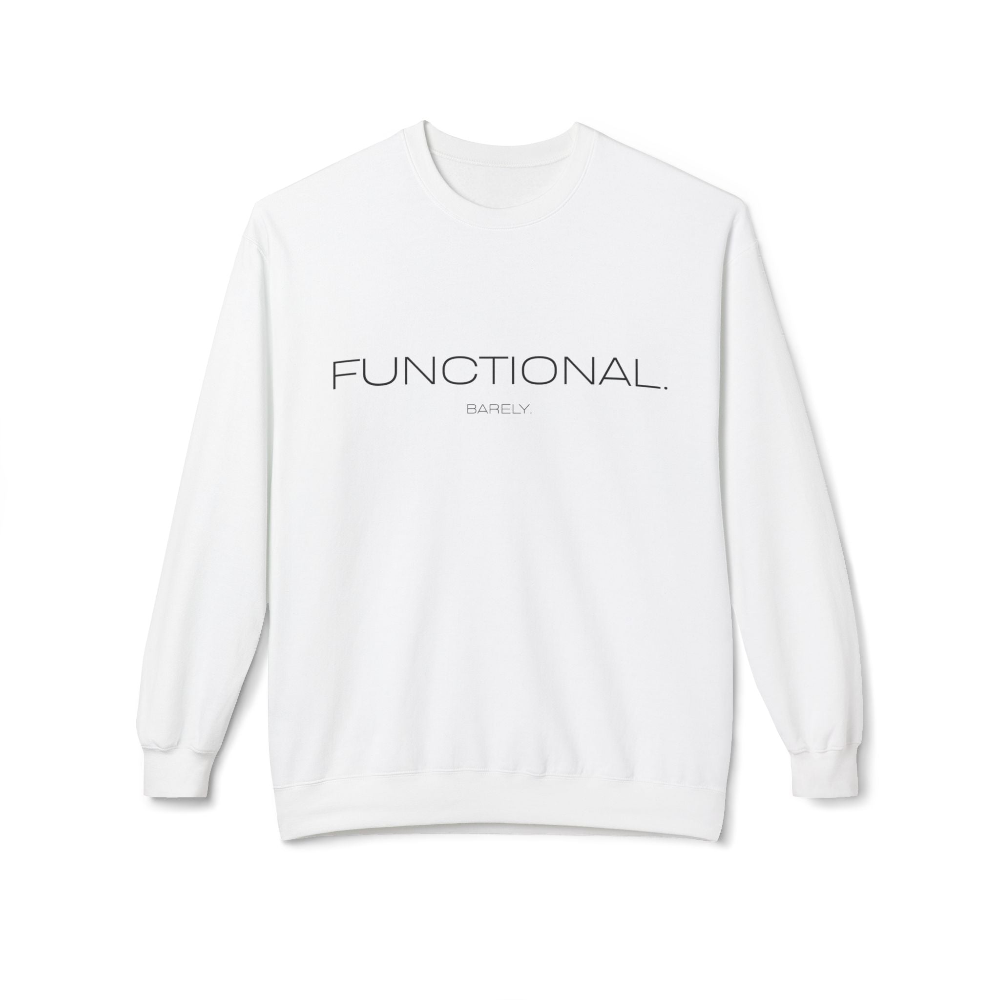 Functional Barely Crewneck Sweatshirt – Minimal Logo Fleece Pullover